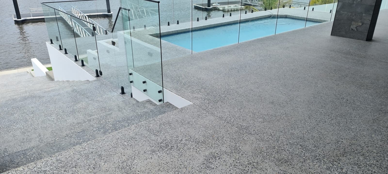 External Honed Concrete project by Total Grind N Polish