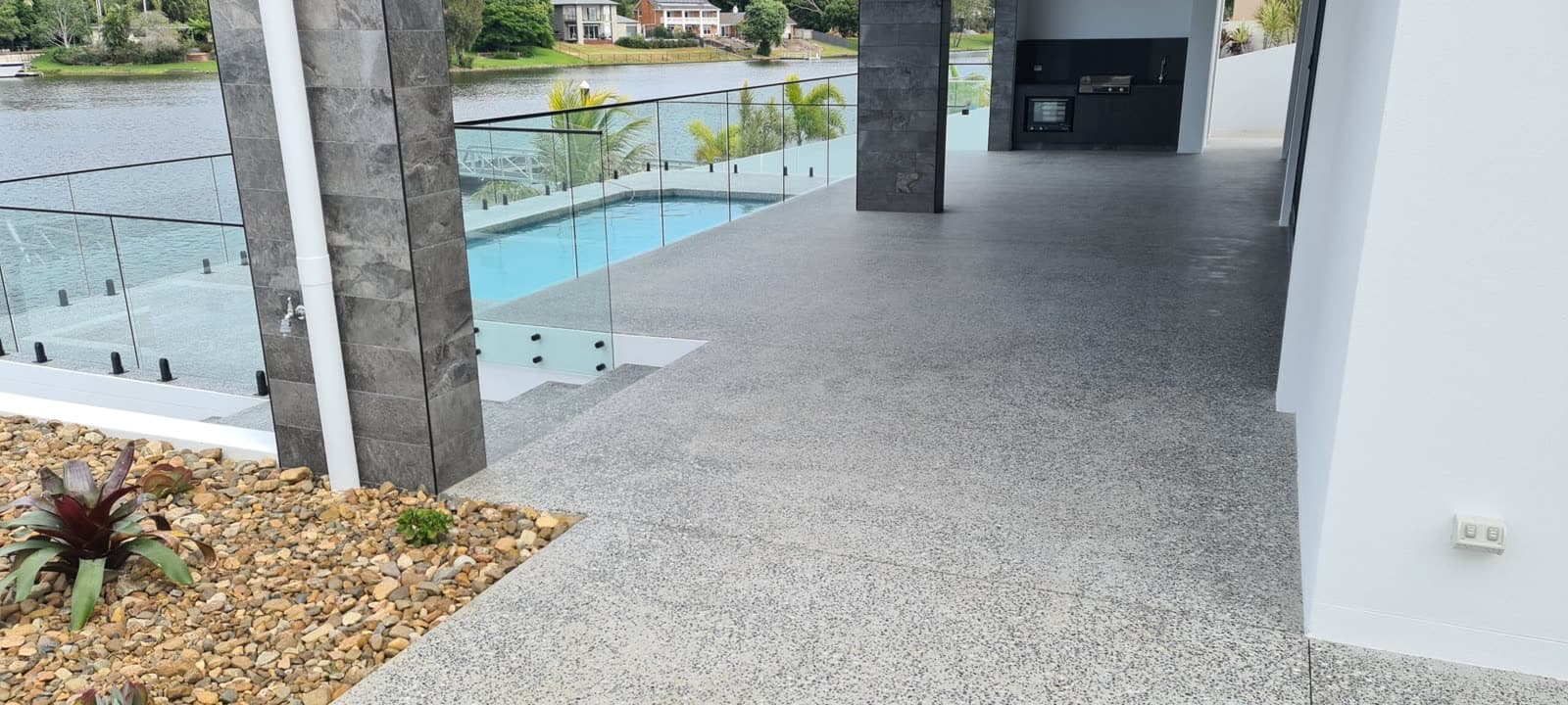 External Honed Concrete project by Total Grind N Polish
