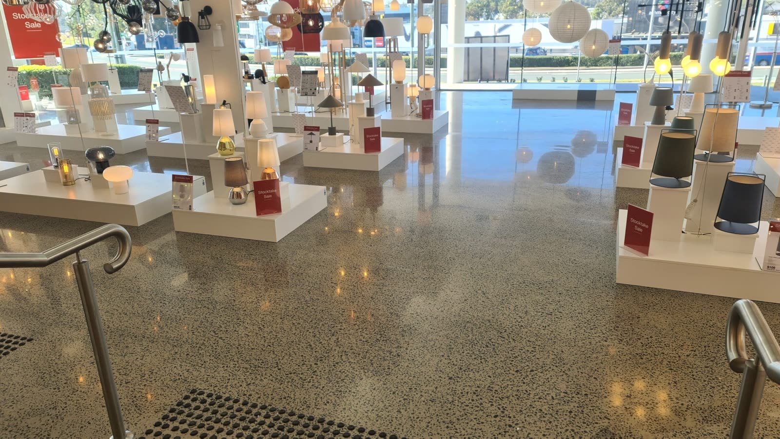 Polished concrete showroom floor, Gold Coast